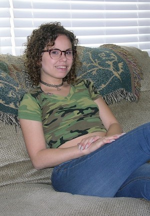 nerdy brunette amateur strips