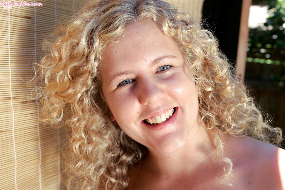 Curly haired blonde novice Sammy has tiny pierced nipples and a fuzzy cooch 
