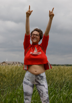 Big Tit nerdy hottie Sabrina Nichole having fun in the fields