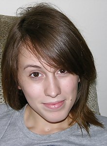 Cute real amateur brunette Robyn gets naked and spreads apart her asshole